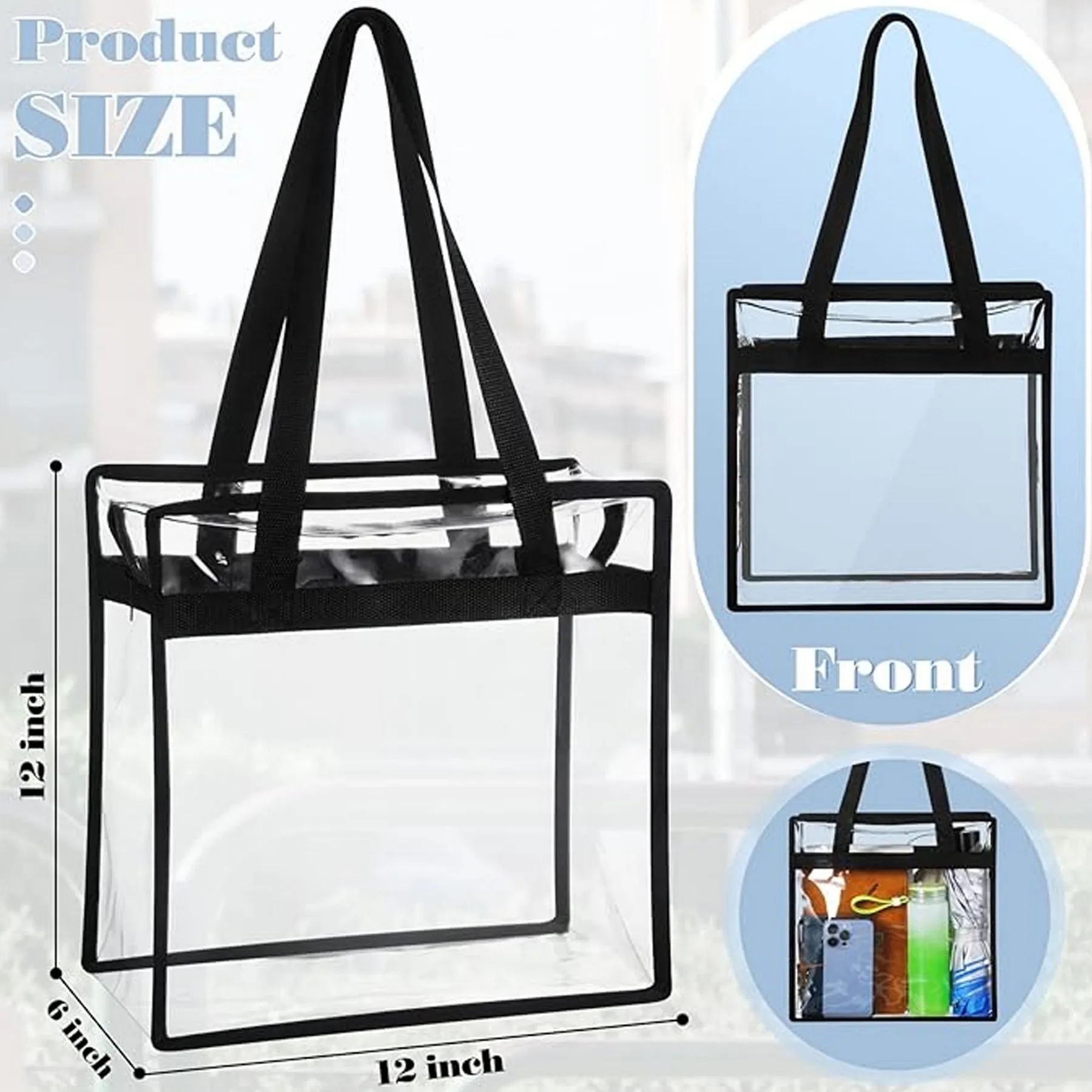 Clear Tote Bag With Zipper 15