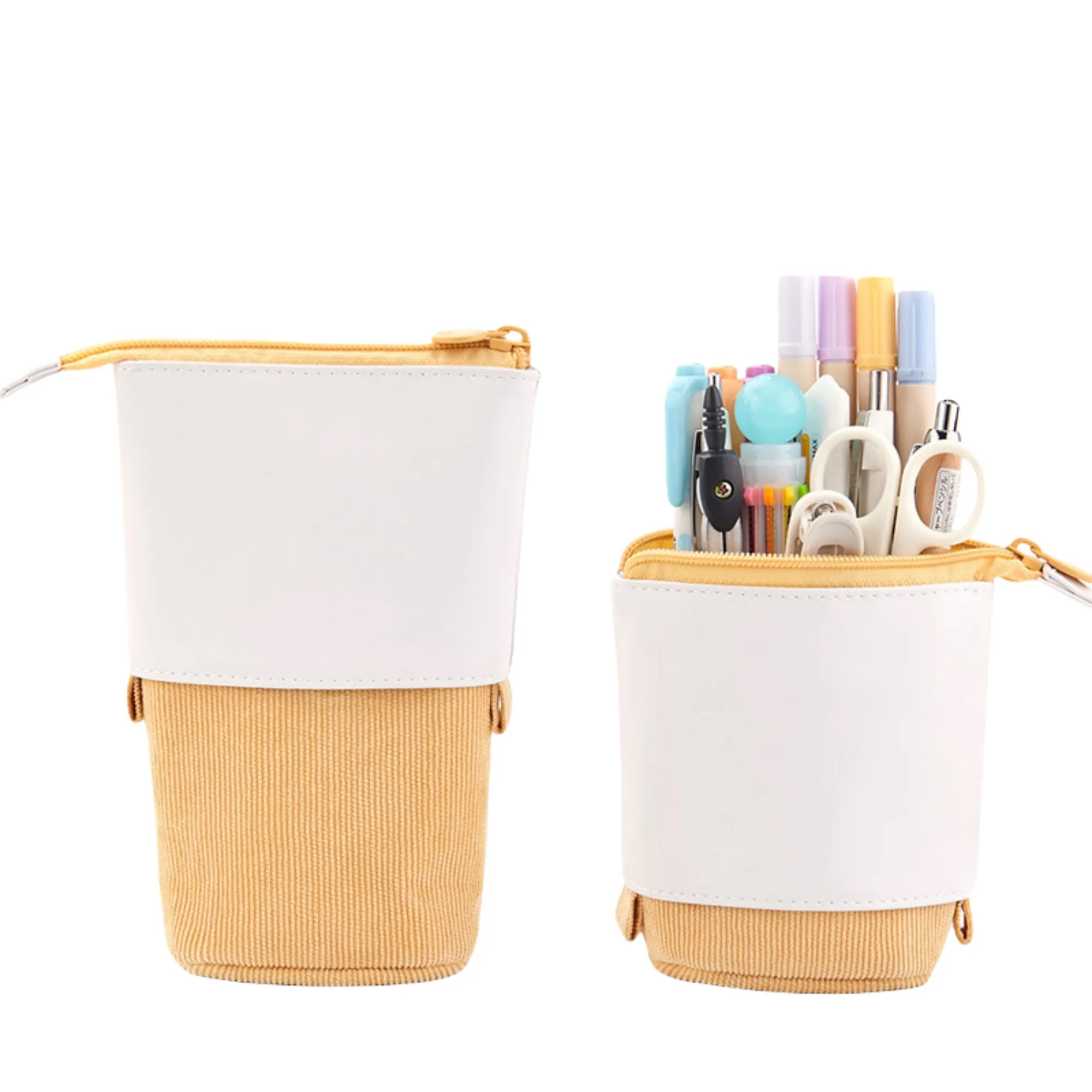 Multifunctional PU Corduroy Retractable Pencil Case 10