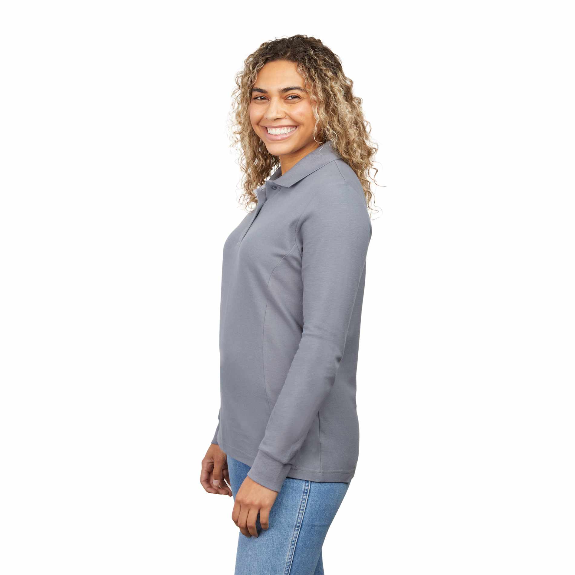 PALO Long Sleeve 100% Cotton Pique Polo - Women's 35
