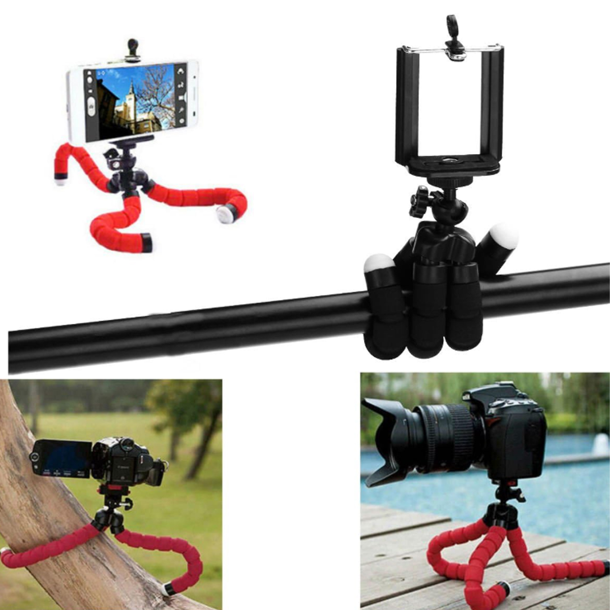 Flexible Tripod Phone Stand with Adjustable Clamp 6
