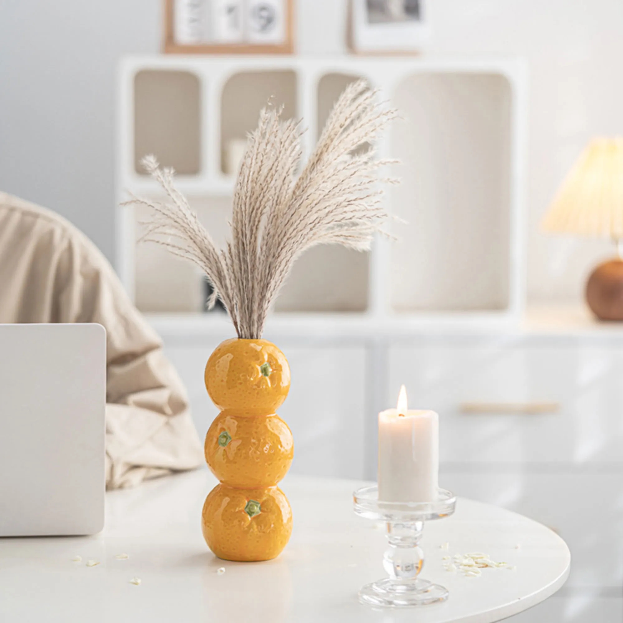 Trendy Fruit-Shaped Ceramic Vase Set Minimalist Home Decor 5