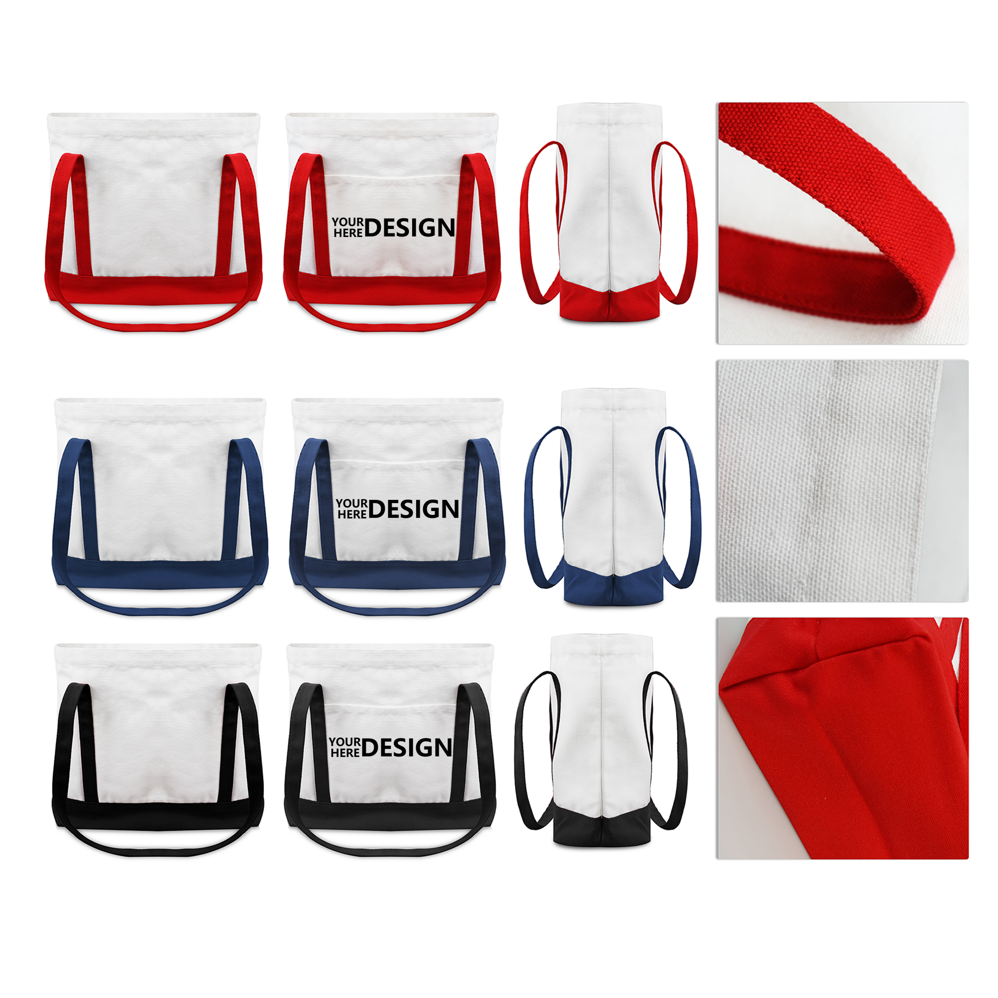 Canvas Patchwork Tote, custom tote bag with logo imprint 2