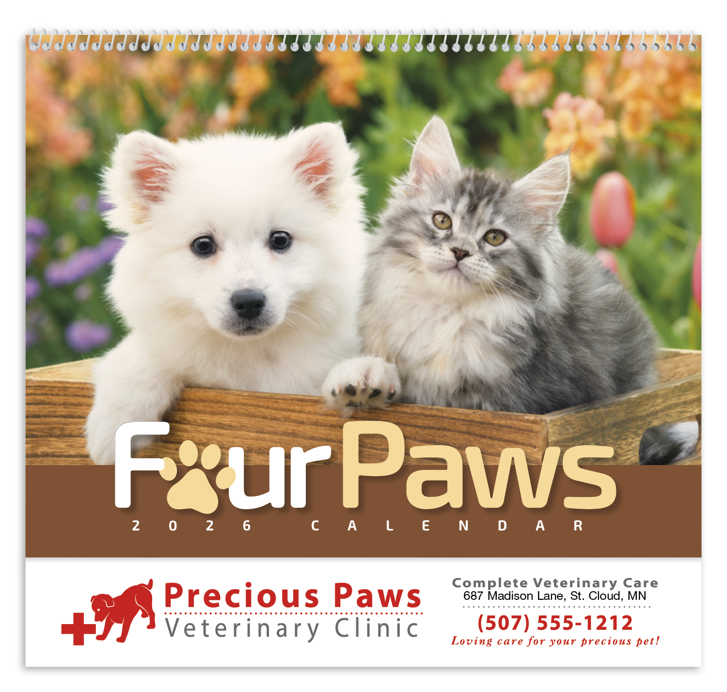 HotLine® Products Four Paws Appointment Calendar - Spiral 54
