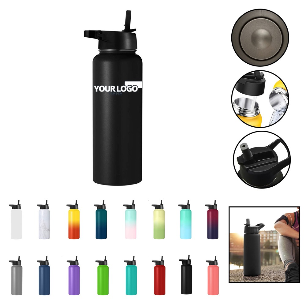 Insulated Stainless Steel Water Bottle With Straw Lid
2