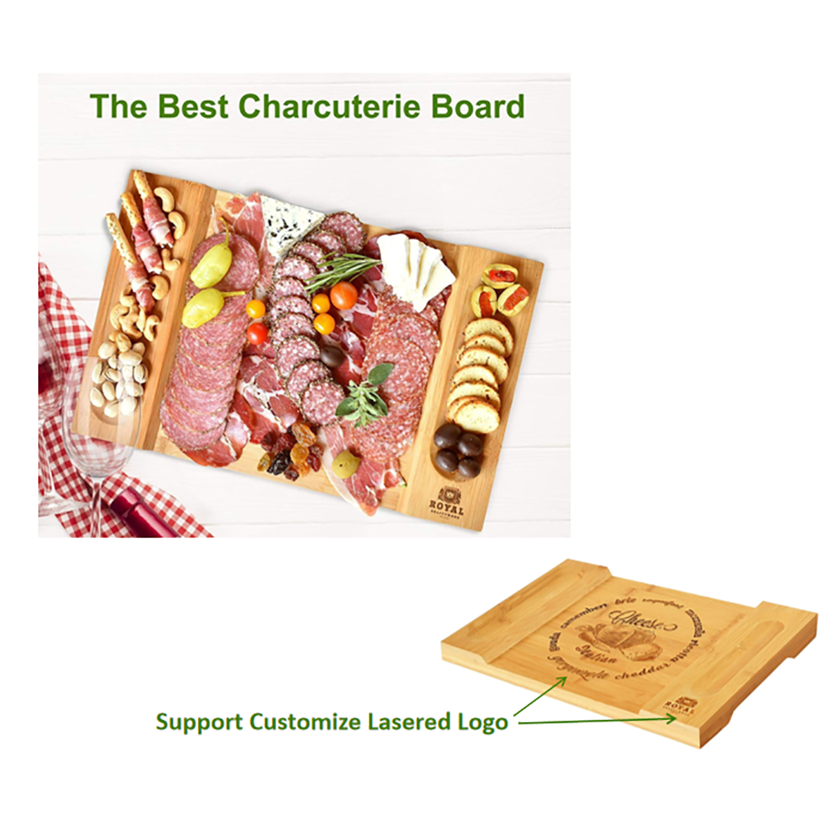 Bamboo Cheese Board Charcuterie Platter 3