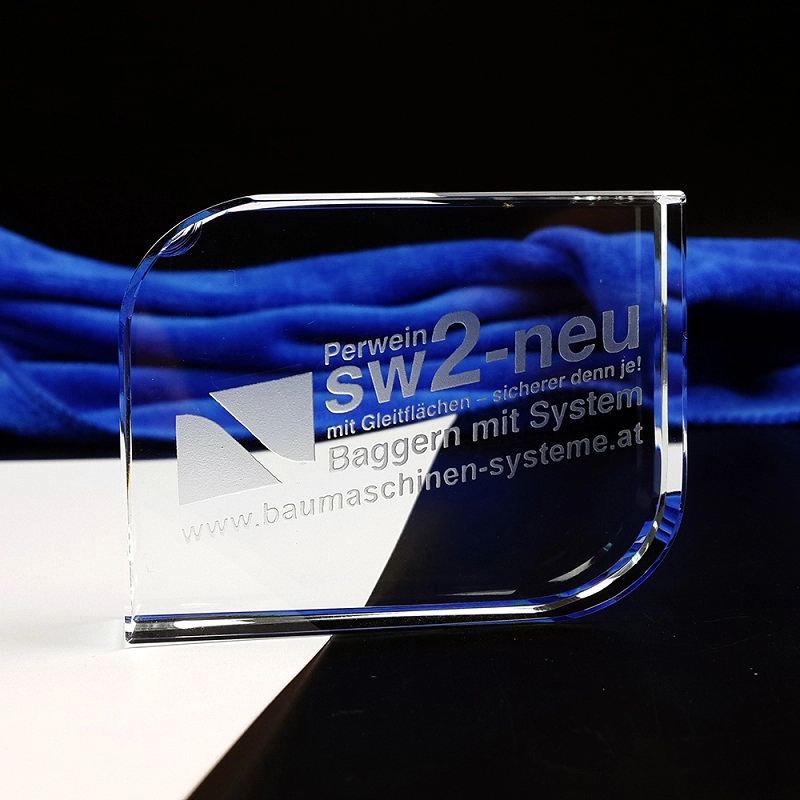 Rectangular Cutaway Crystal Paperweight 5
