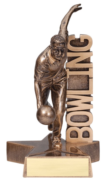 8 1/2" Tall Bowling Male Billboard Resin Award 2