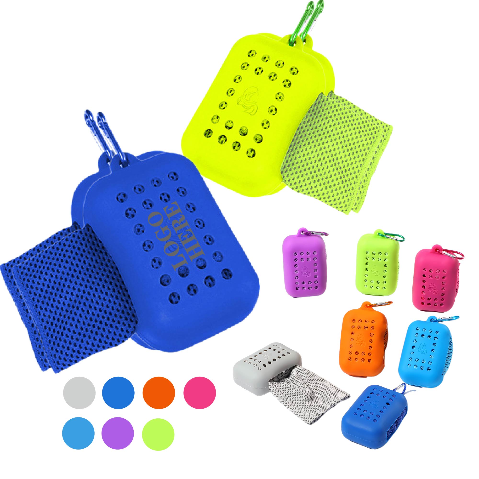 Microfiber Sports Cooling Towel w/ Silicone Case 1