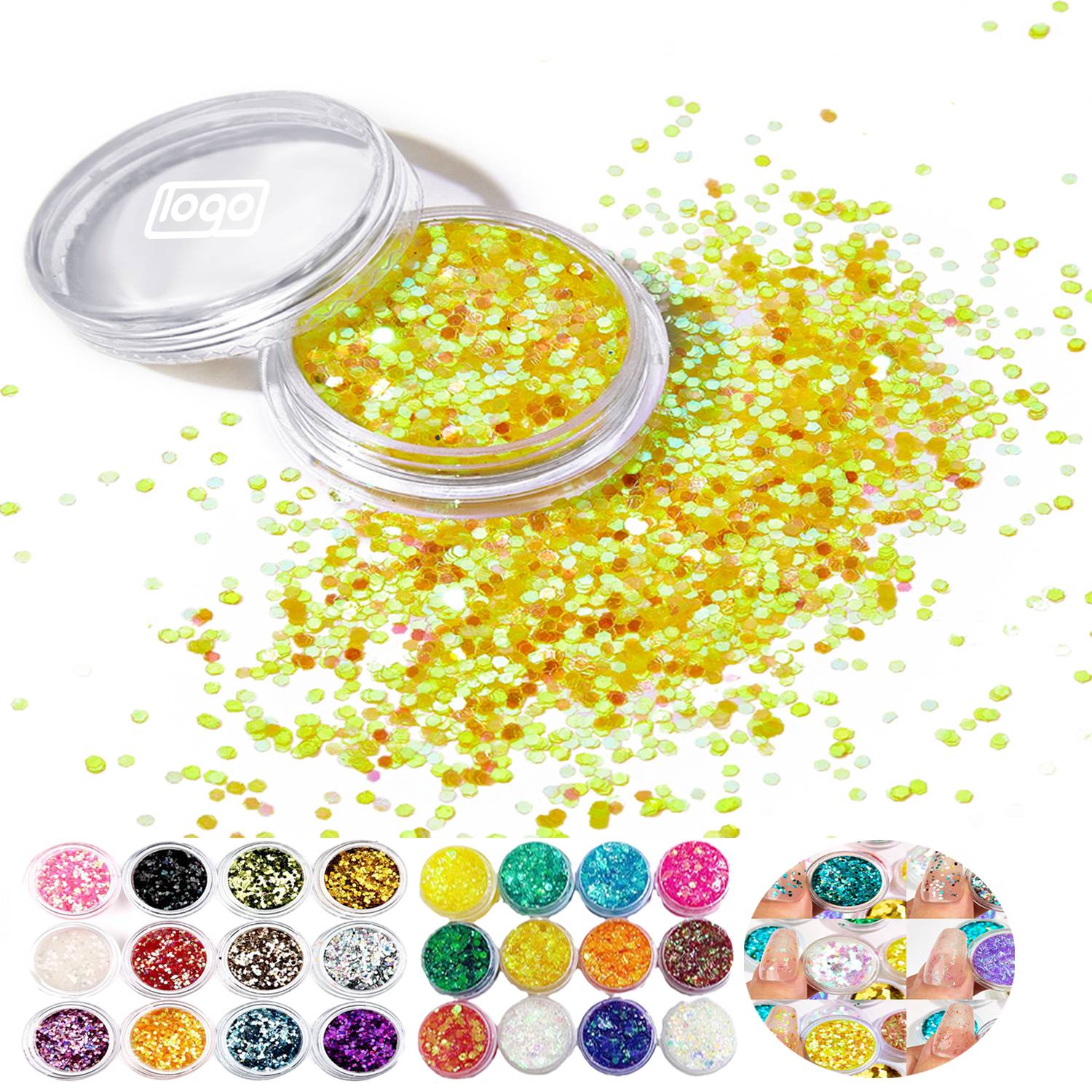 Nail Glitter Sequins Color Gradient DIY Powder 5