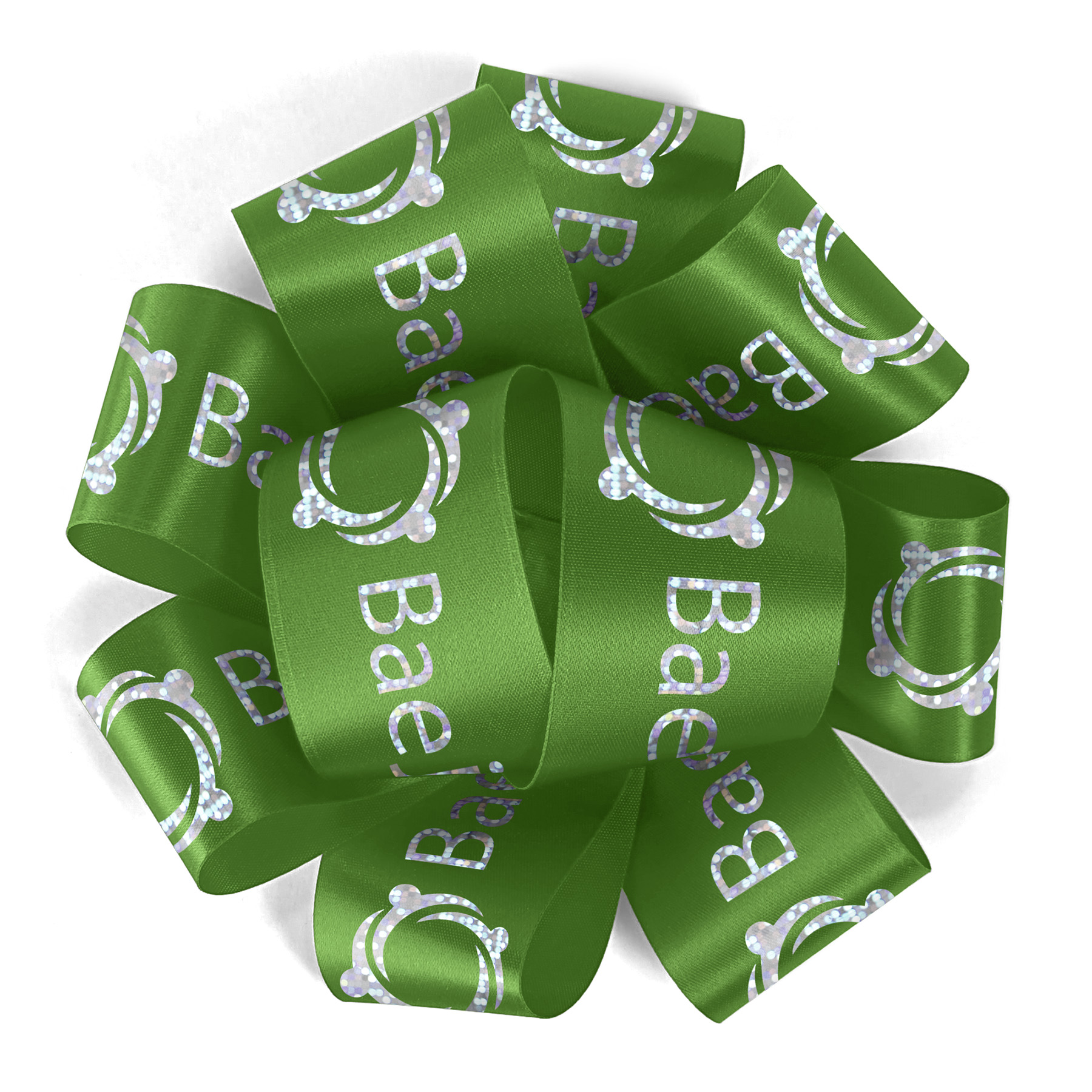 1 1/2" Badge Satin Bow - Foil Print 19
