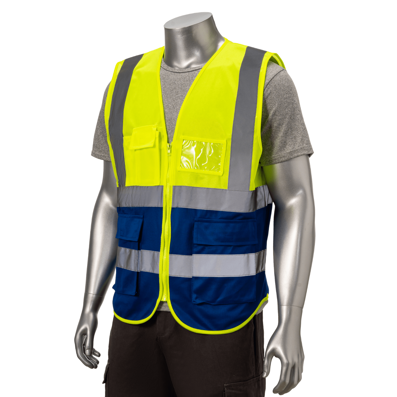 3.8oz. Knitted Class 2 Double Band Reflective Tape Safety Vest with 4 Pockets 7