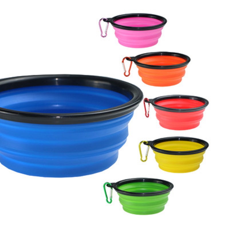 Folding Collapsible Pet Bowl w/Carabiner 4