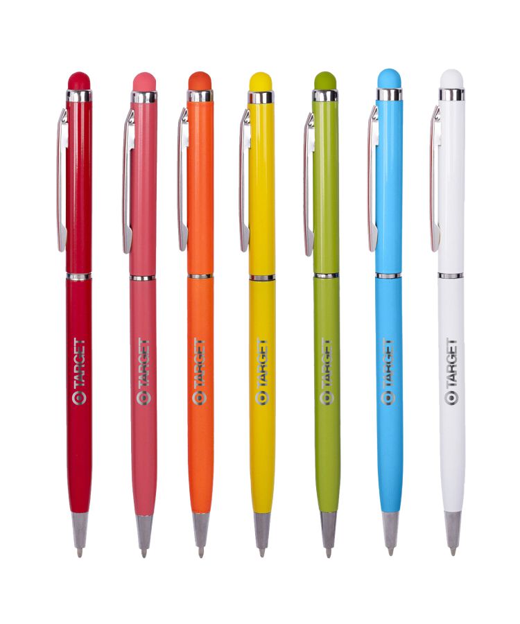 Union Printed - Colored Slim Stylus Twist Metal Pen 10