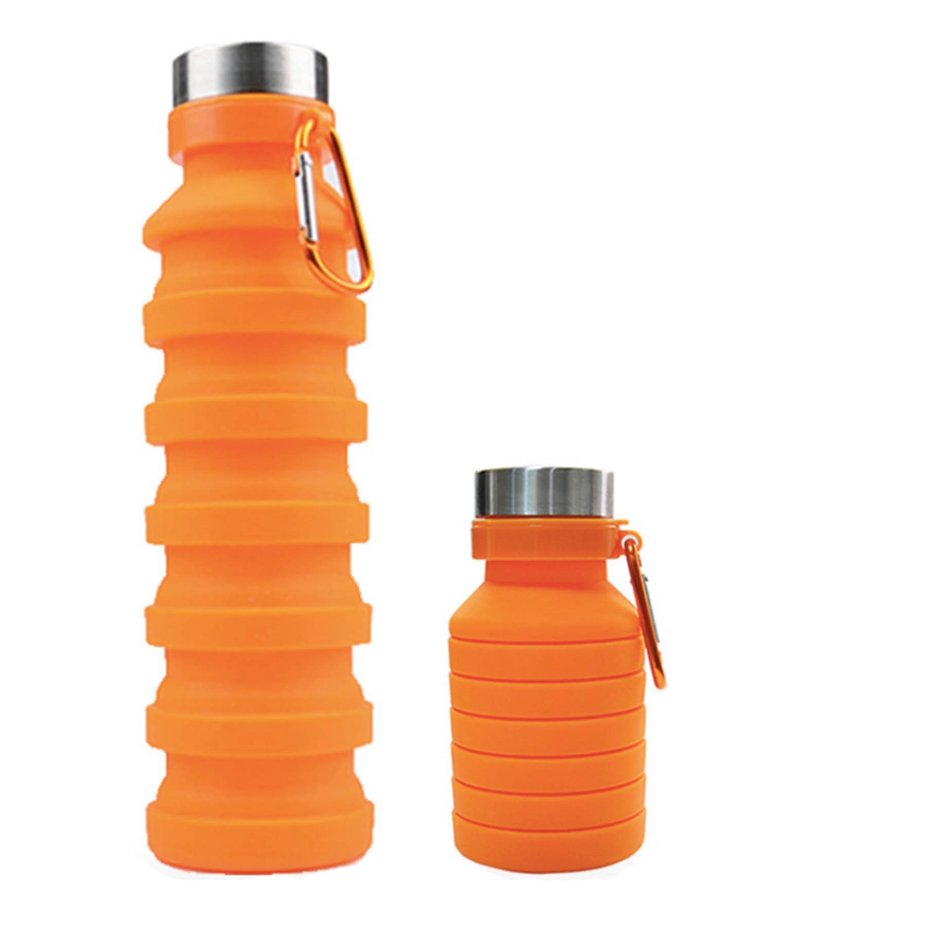 18.5 oz Collapsible Silicone Water Bottle With Carabiner 10
