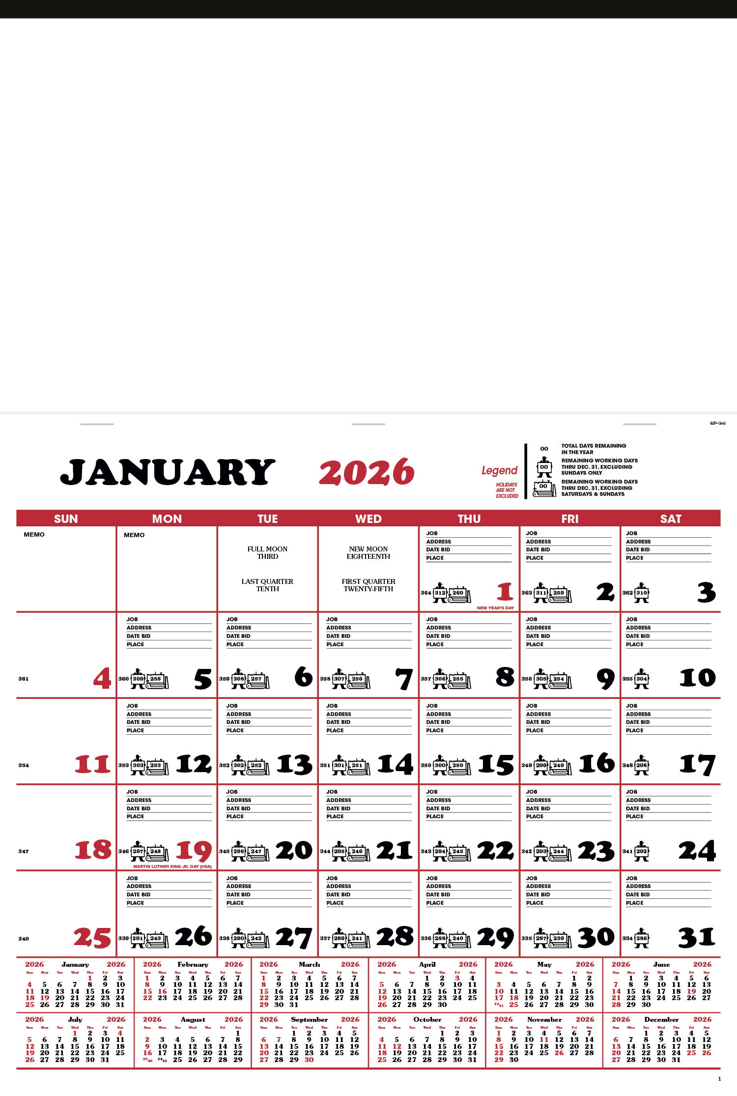 Skinner & Kennedy® Contractor's Apron Calendar 9