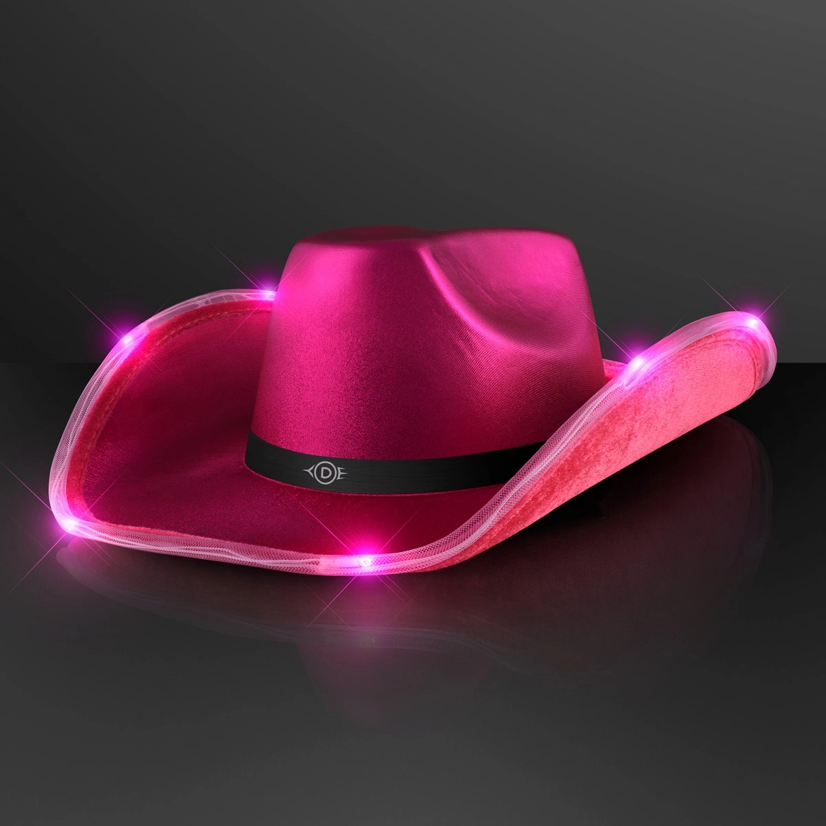 Deluxe Shiny Light Up Cowboy Hat with Black Band 8