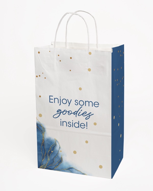 Full Color White Handle Shopper Paper Bags (8.5" x 13.375" x 5") 3