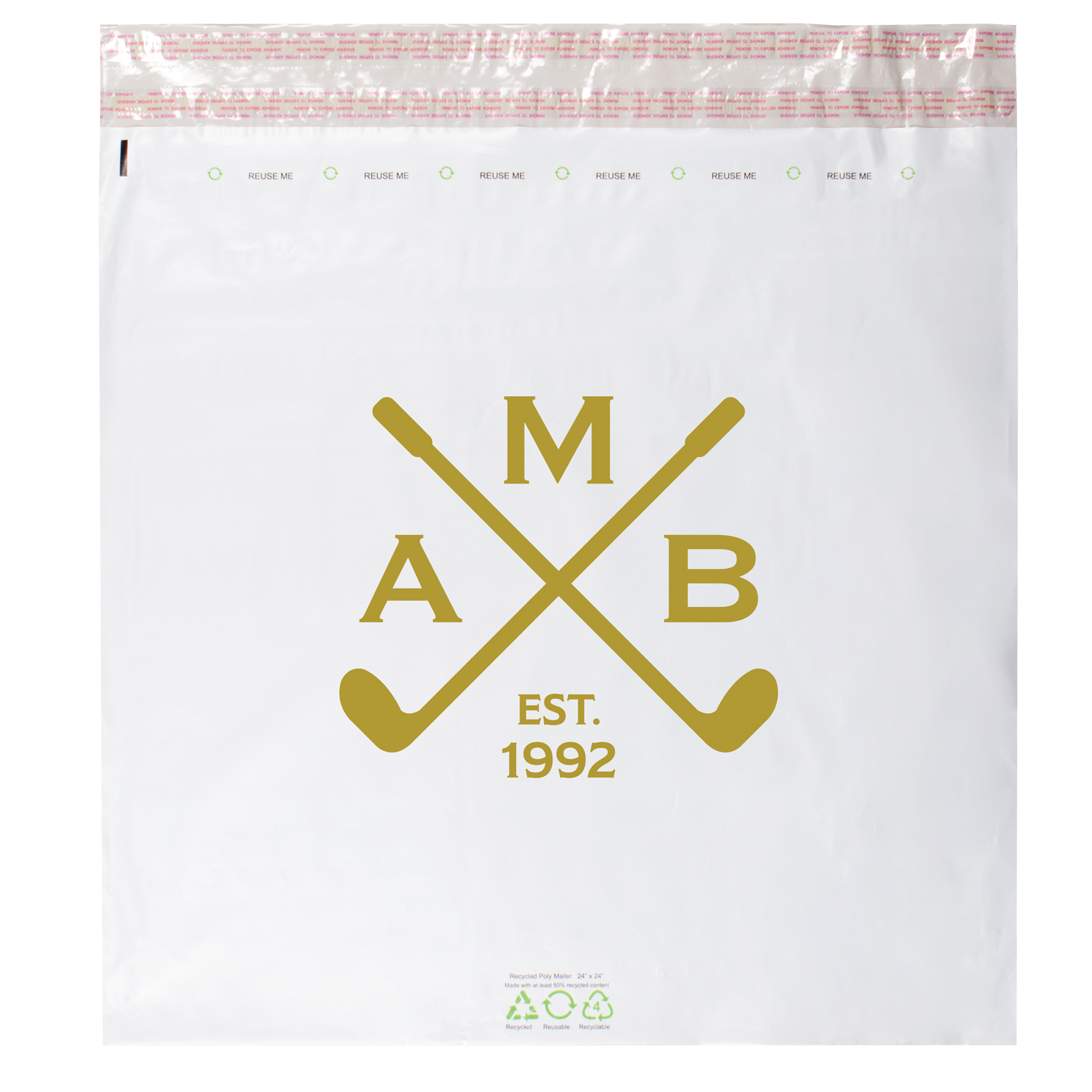 24" x 24" White Poly Mailer - 100% Recyclable 3