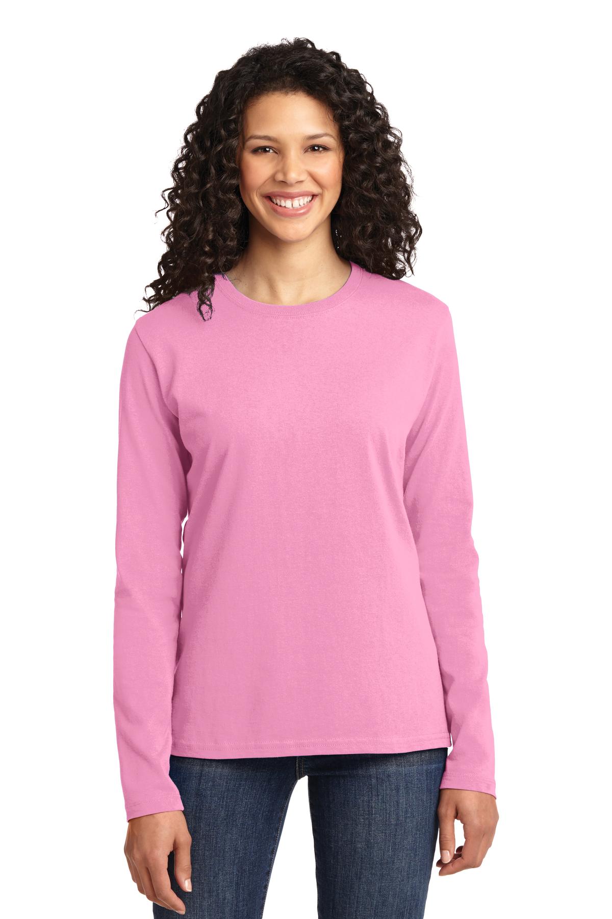 Port & Co Women's Long Sleeve Core Cotton Tee. LPC54LS 112