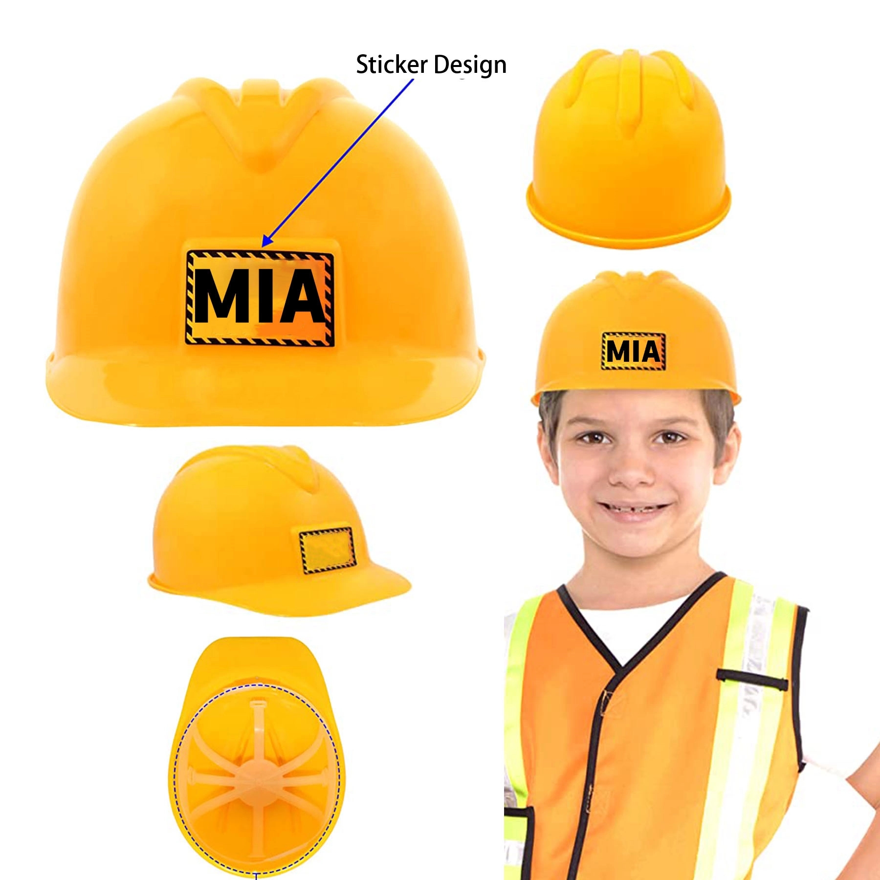 Soft Plastic Yellow Kids Party Hat 2