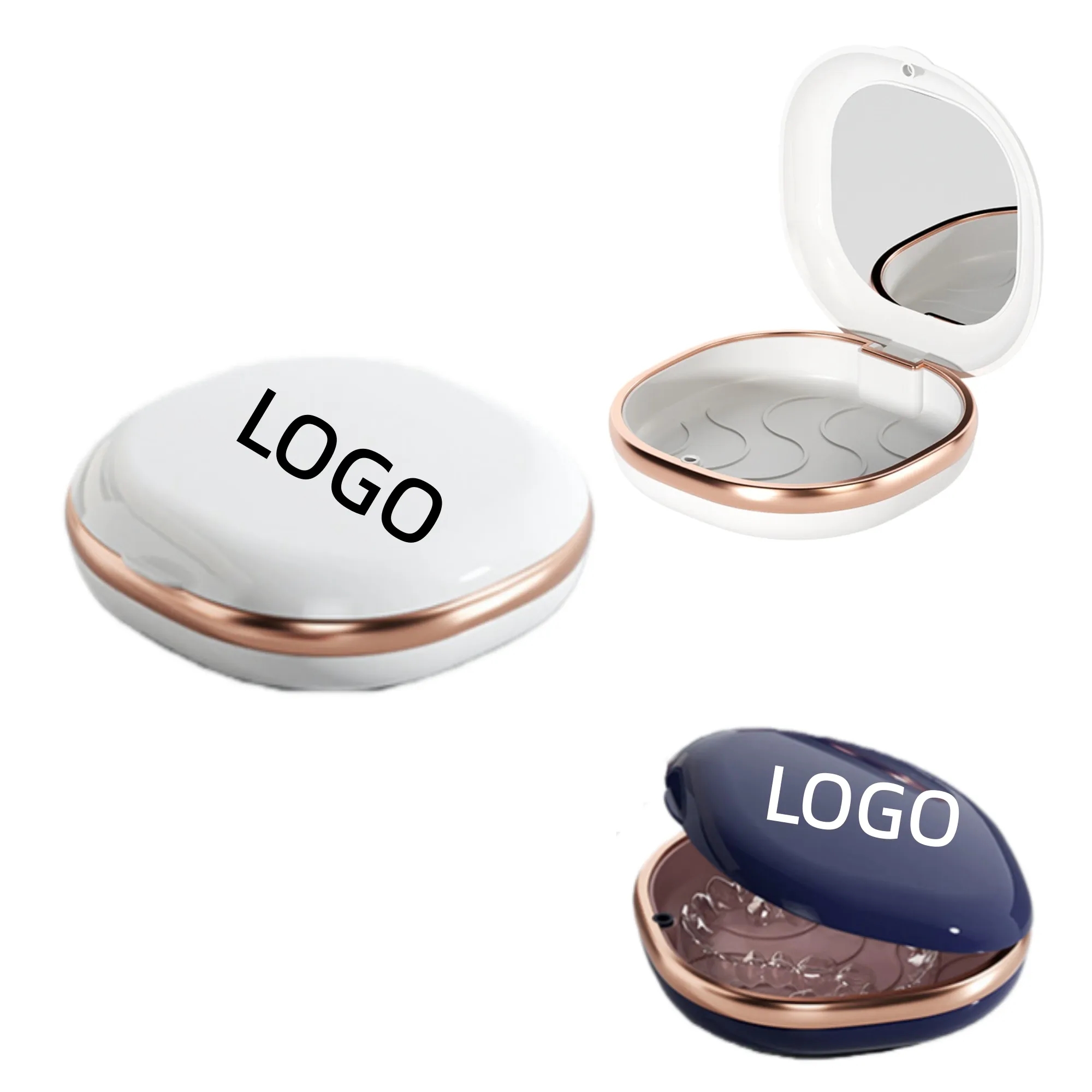 Orthodontic Retainer Case Aligners Dental Box with Mirror