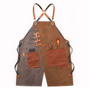 Canvas Adjustable Work Apron with Large Pockets 16