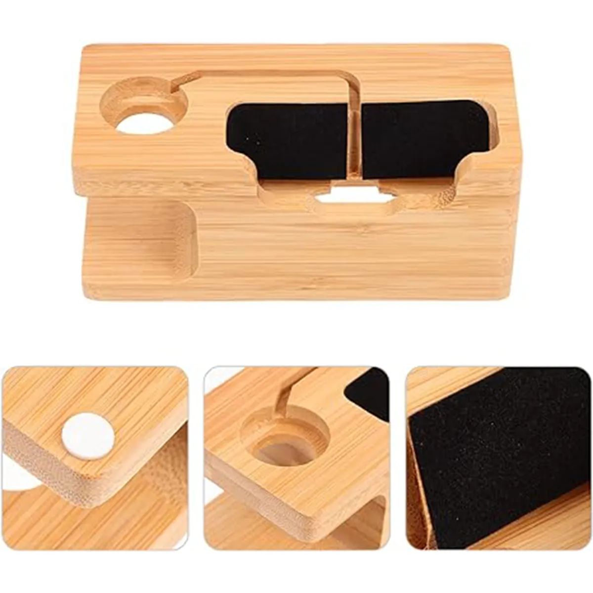 Wooden Phone & Watch Stand Holder Charging Station Dock 4