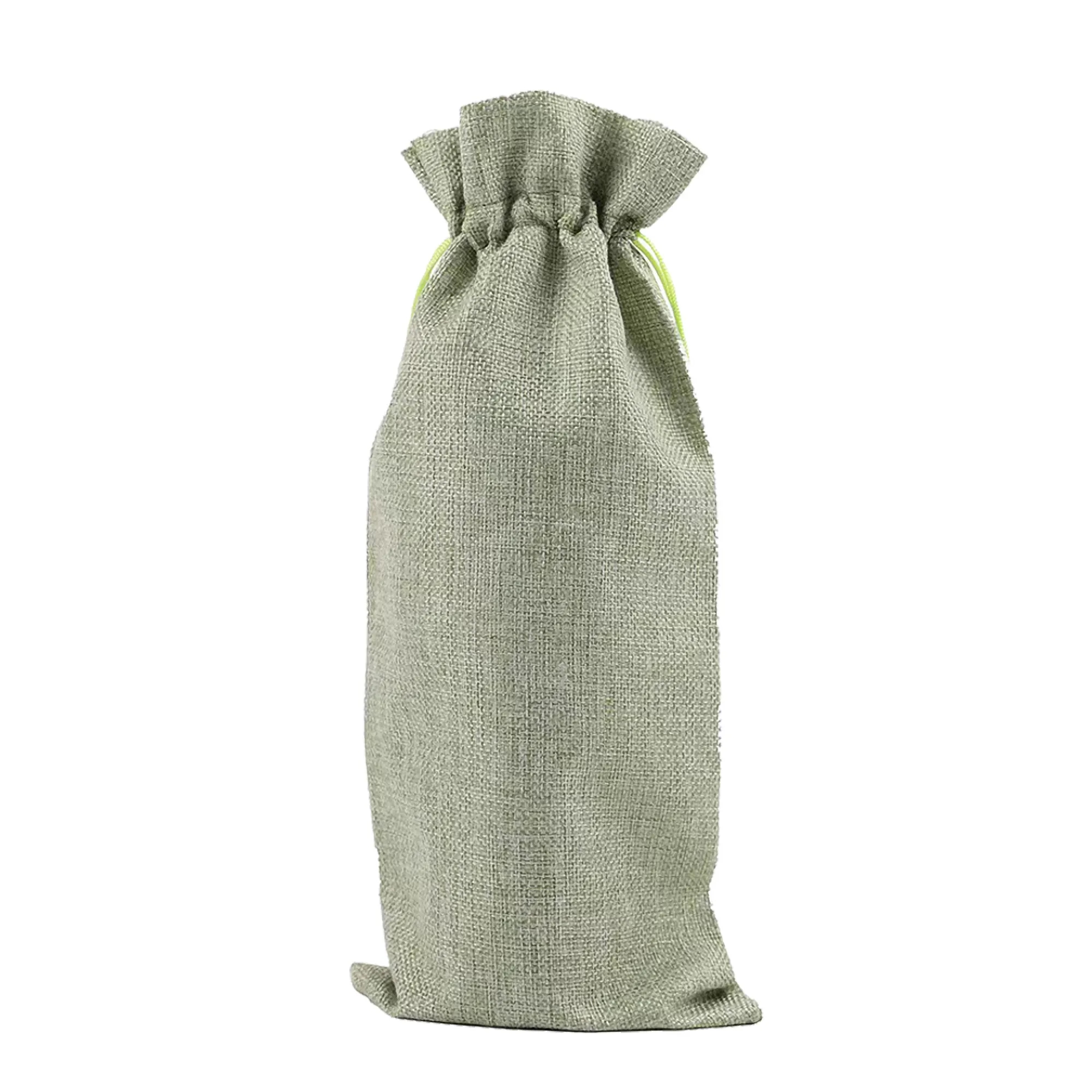 Burlap Drawstring Wine Bag Gift Tote Holder Sackcloth 3