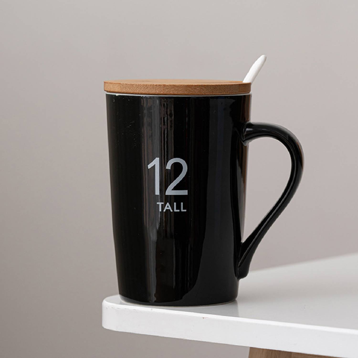 Customized Couple minimalist ceramic mug with lid 4