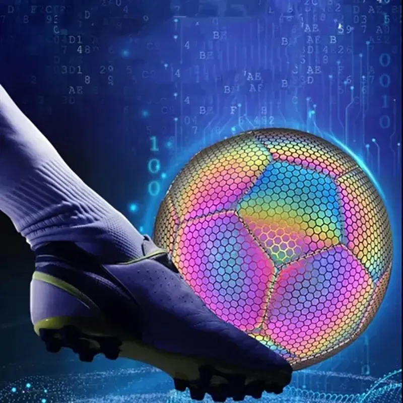 Standard Size 5 Reflective Holographic Luminous Soccer Ball 3