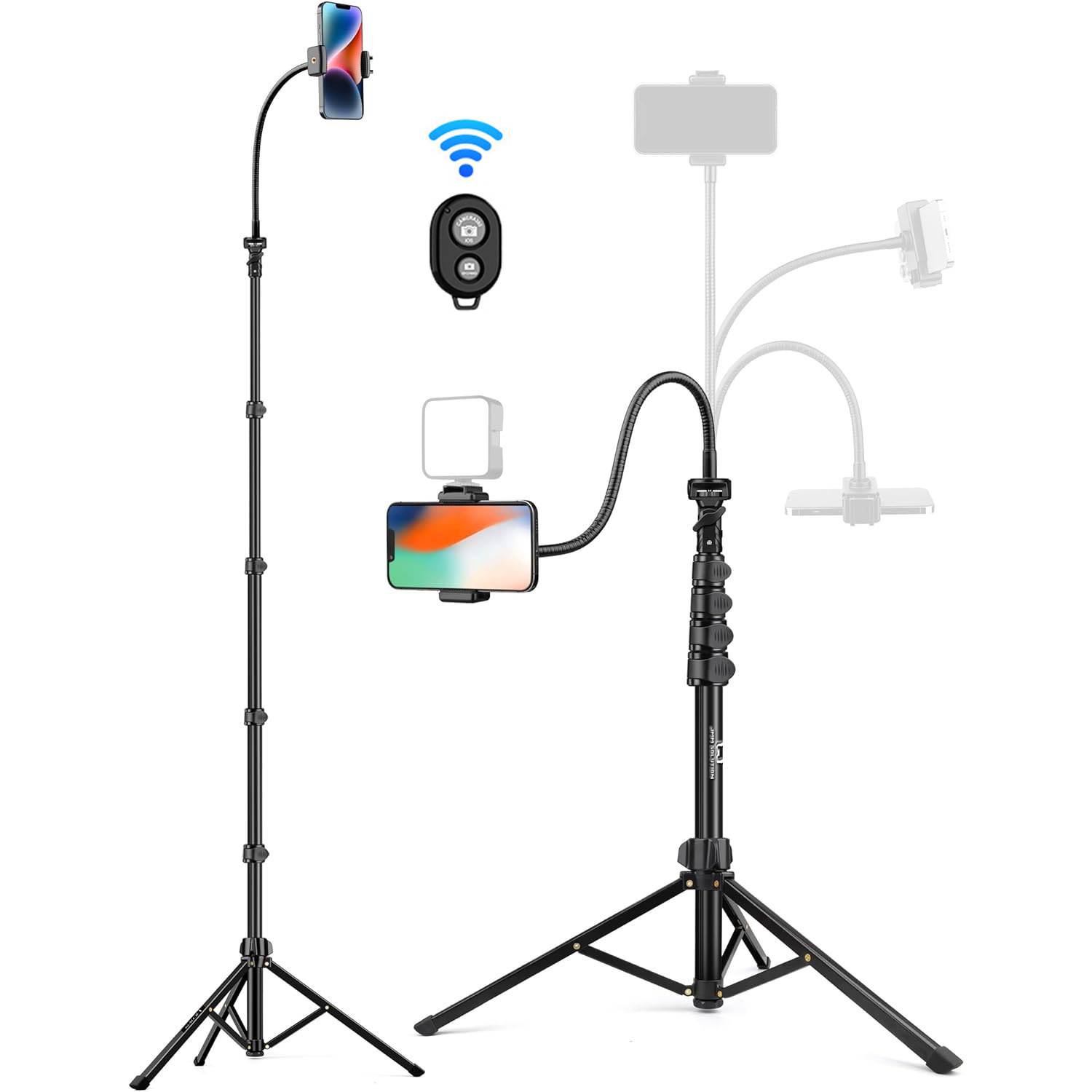 Extendable Gooseneck Tripod w/ 360 Rotating Phone Holder 2