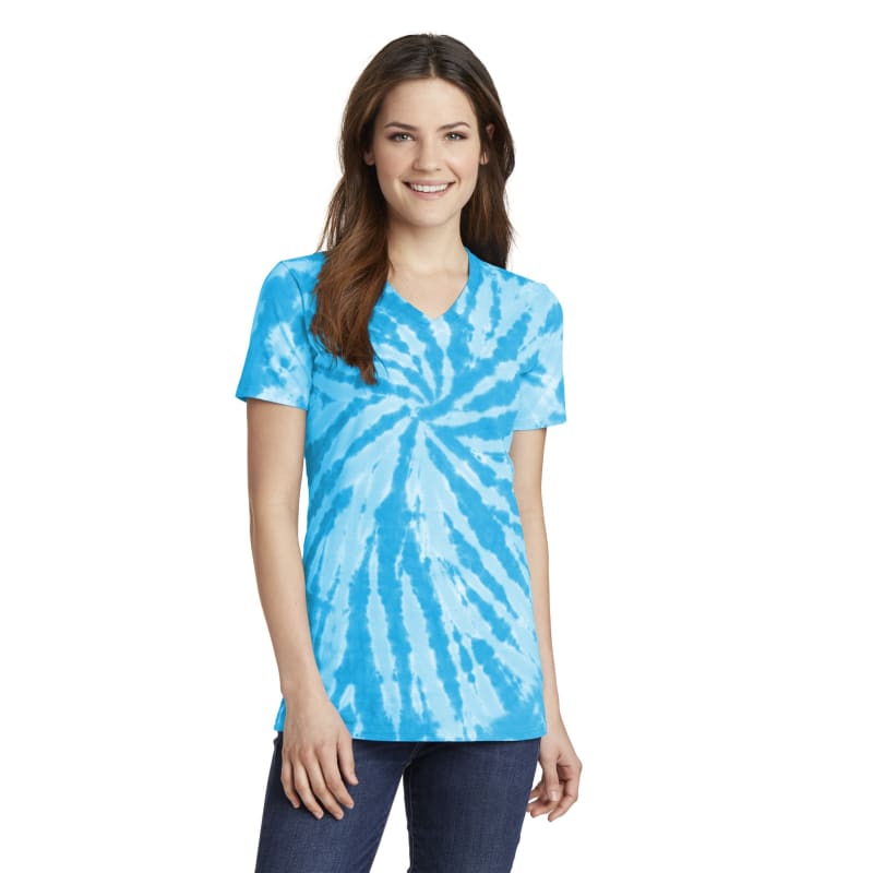 Port & Company Women's Tie-Dye V-Neck Tee. 38