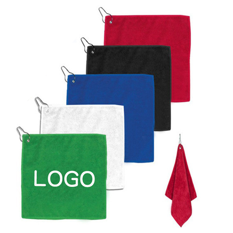 Hemmed Color Golf Towel W/ Hook (13 3/4" W x 13 3/4" H) 7