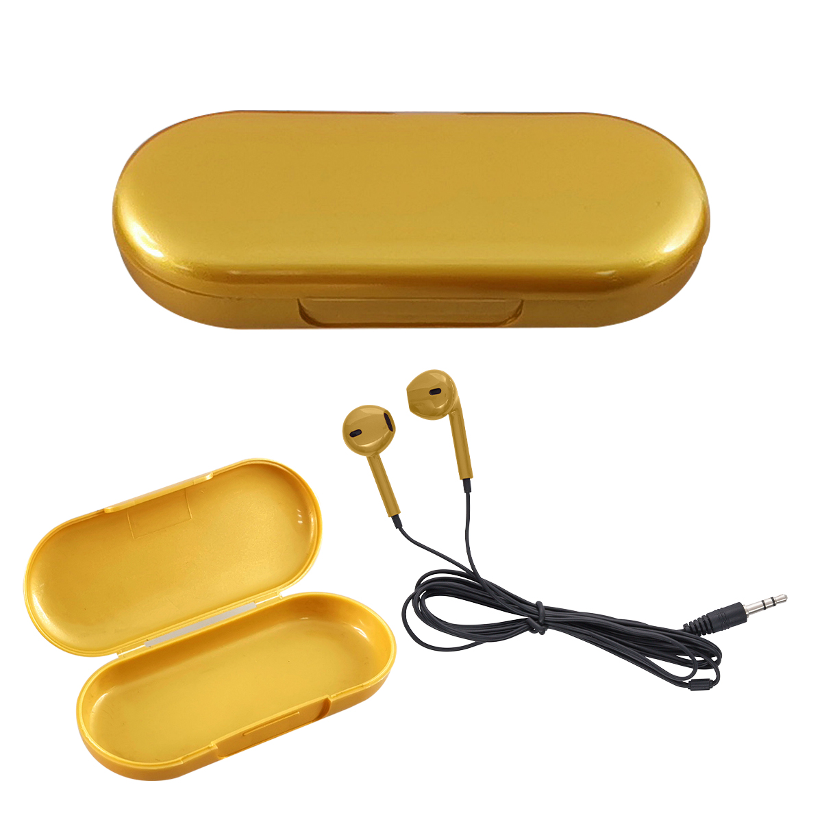 Metallic Wired Earbuds With Clamshell Case 9
