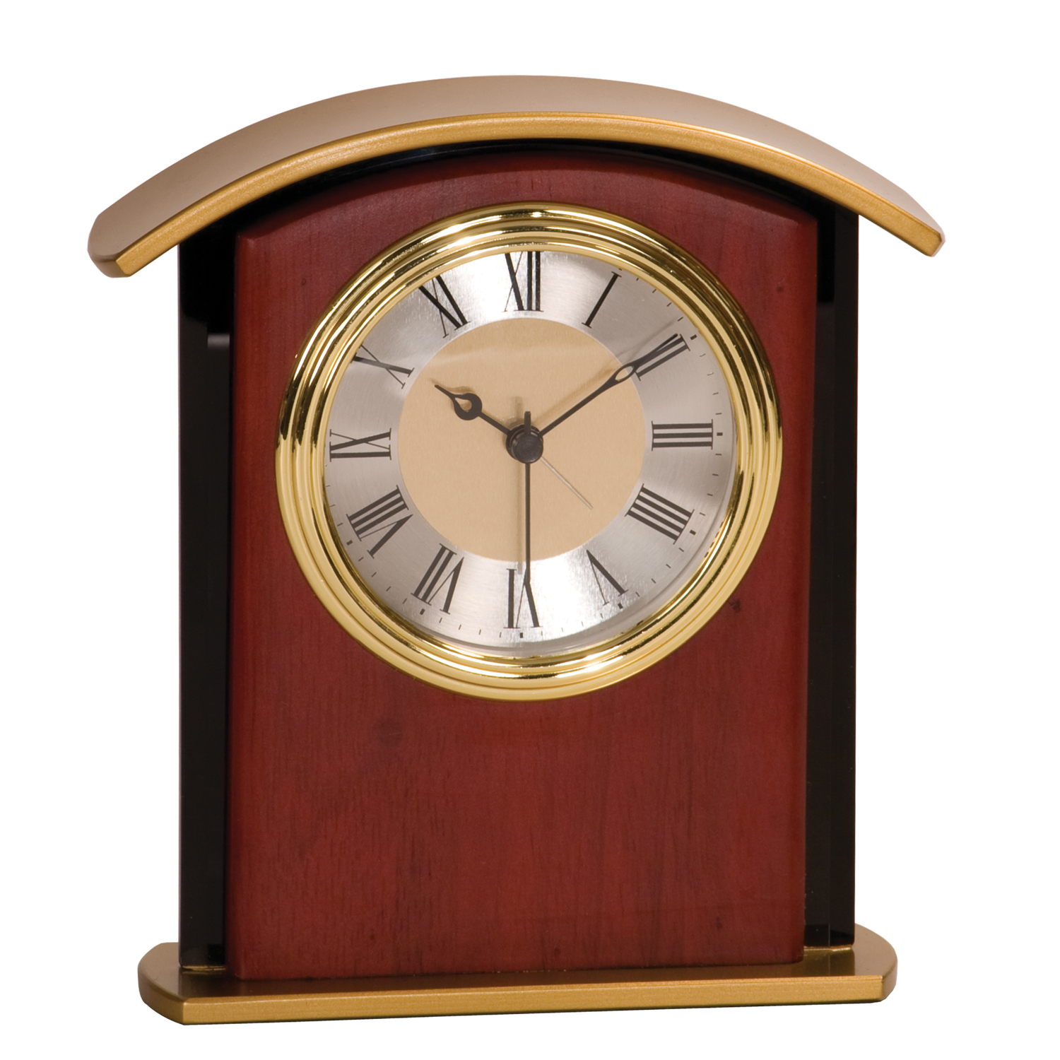 6-1/2" Mahogany Gold-Top Clock 1