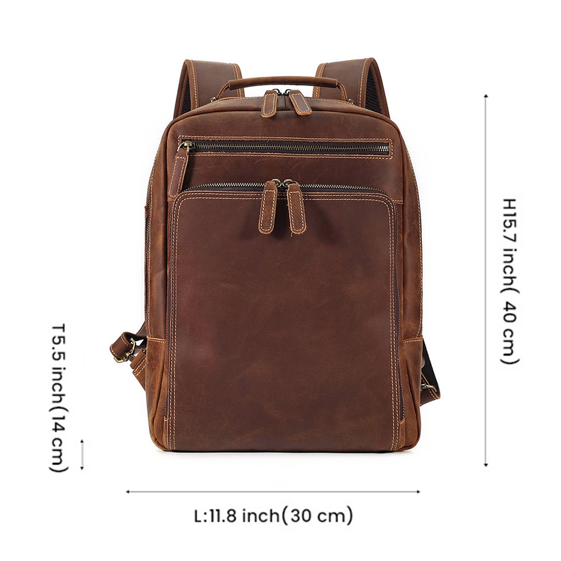 Genuine Vintage Leather Backpack For Men 15.6" Laptop Bag 5