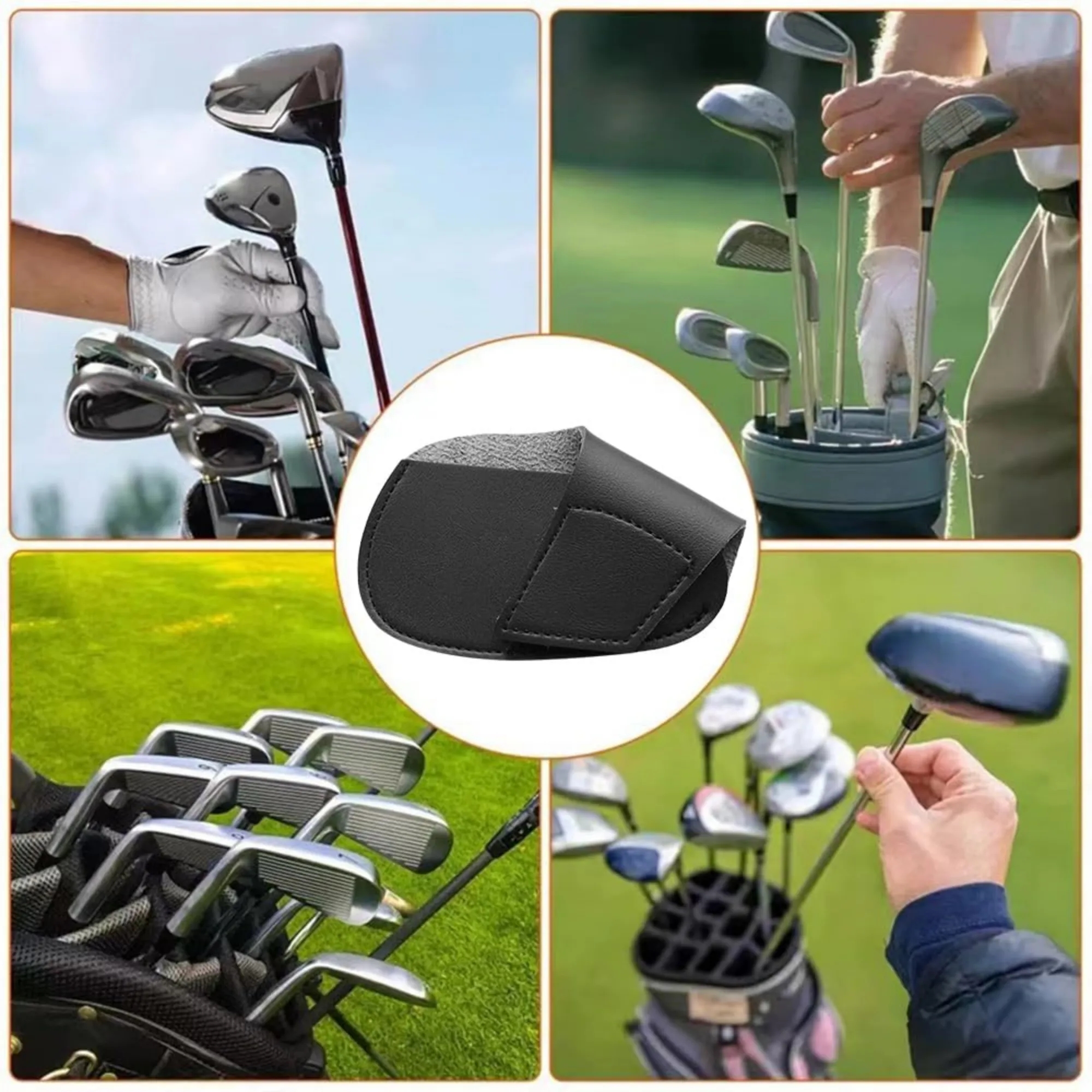 Leather Golf Iron Head Covers Set 6