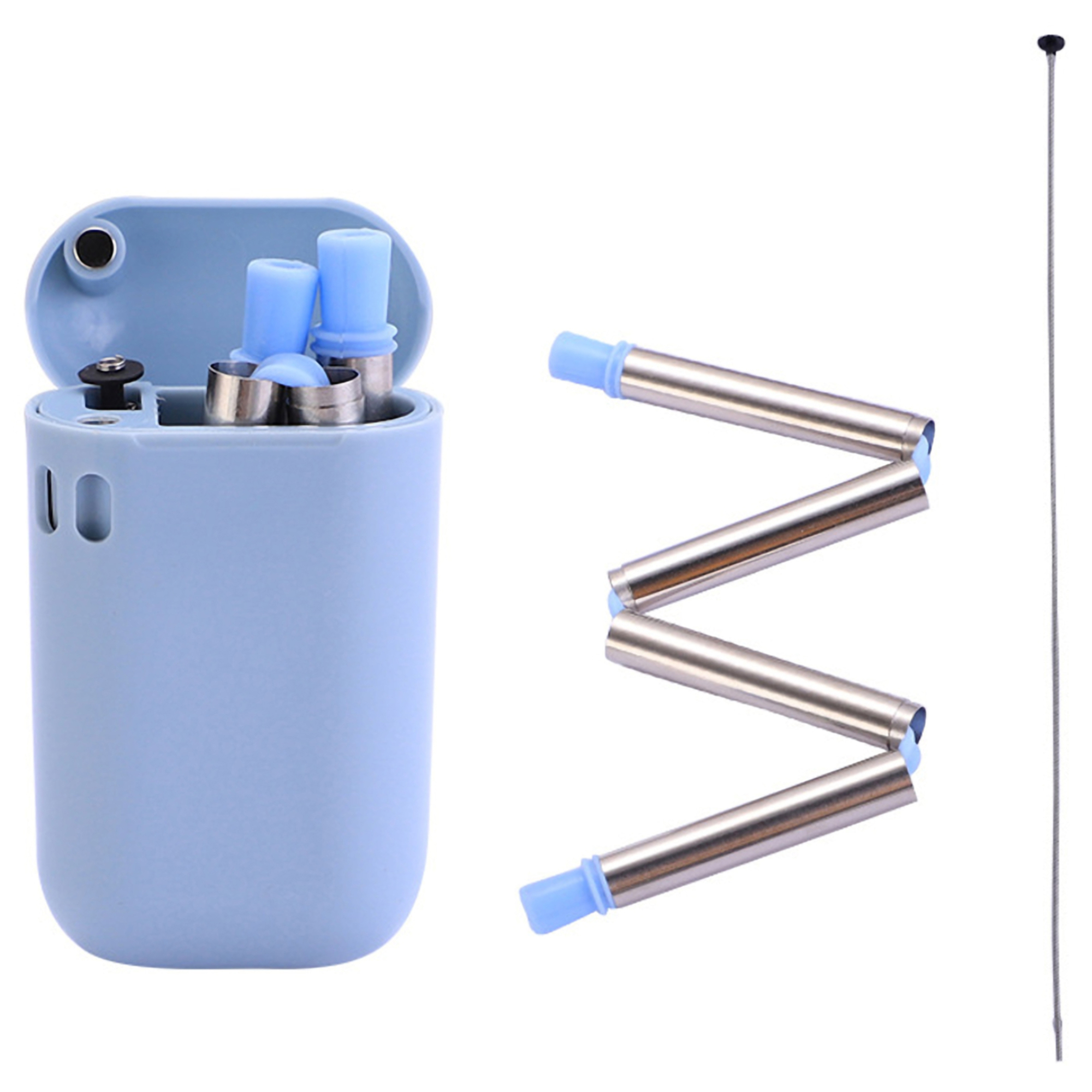 Foldable and Reuseable Stainless Steel Straw w/Case 3