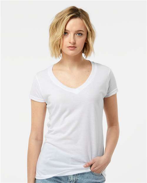 Women's Poly-Rich V-Neck T-Shirt - 244 6