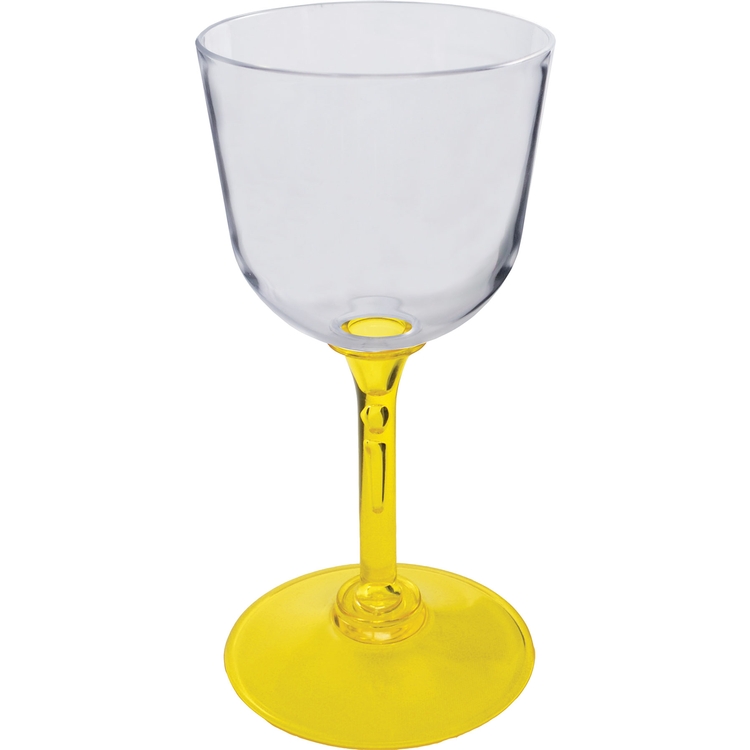 12oz Standard Stem Plastic Wine Goblet with Your Choice of Stem Color