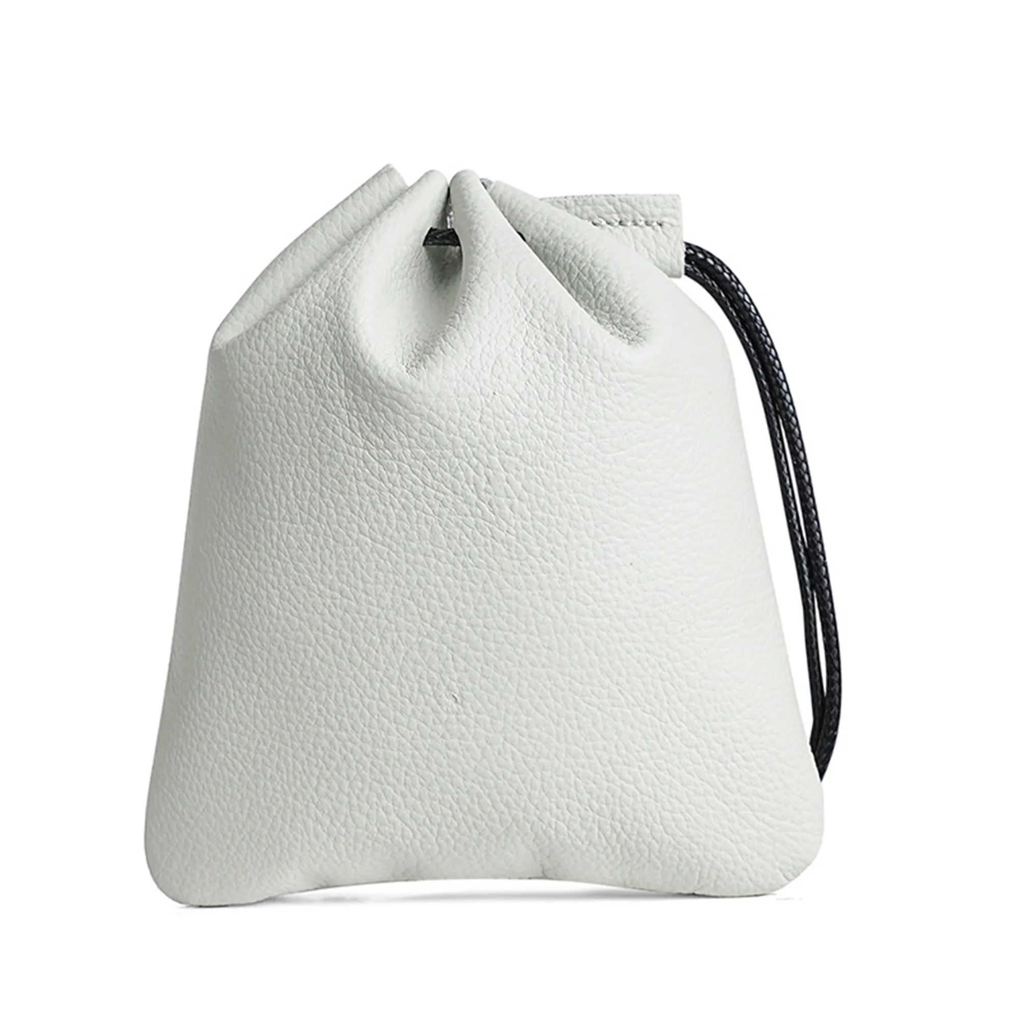 Genuine Leather Drawstring Coin Pouch 10