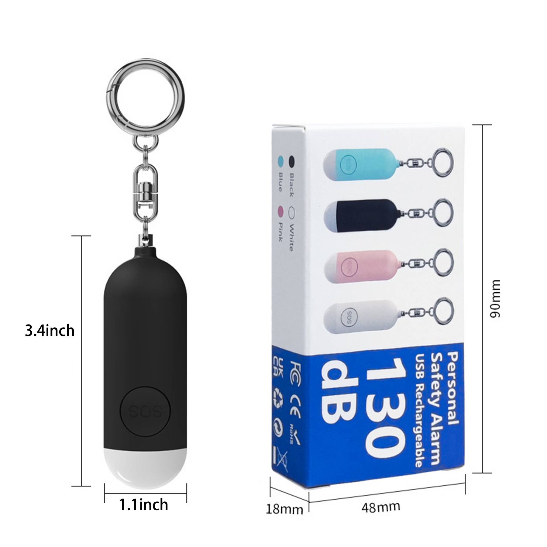 Type-C Interface Self-Defense SOS Alarm 2