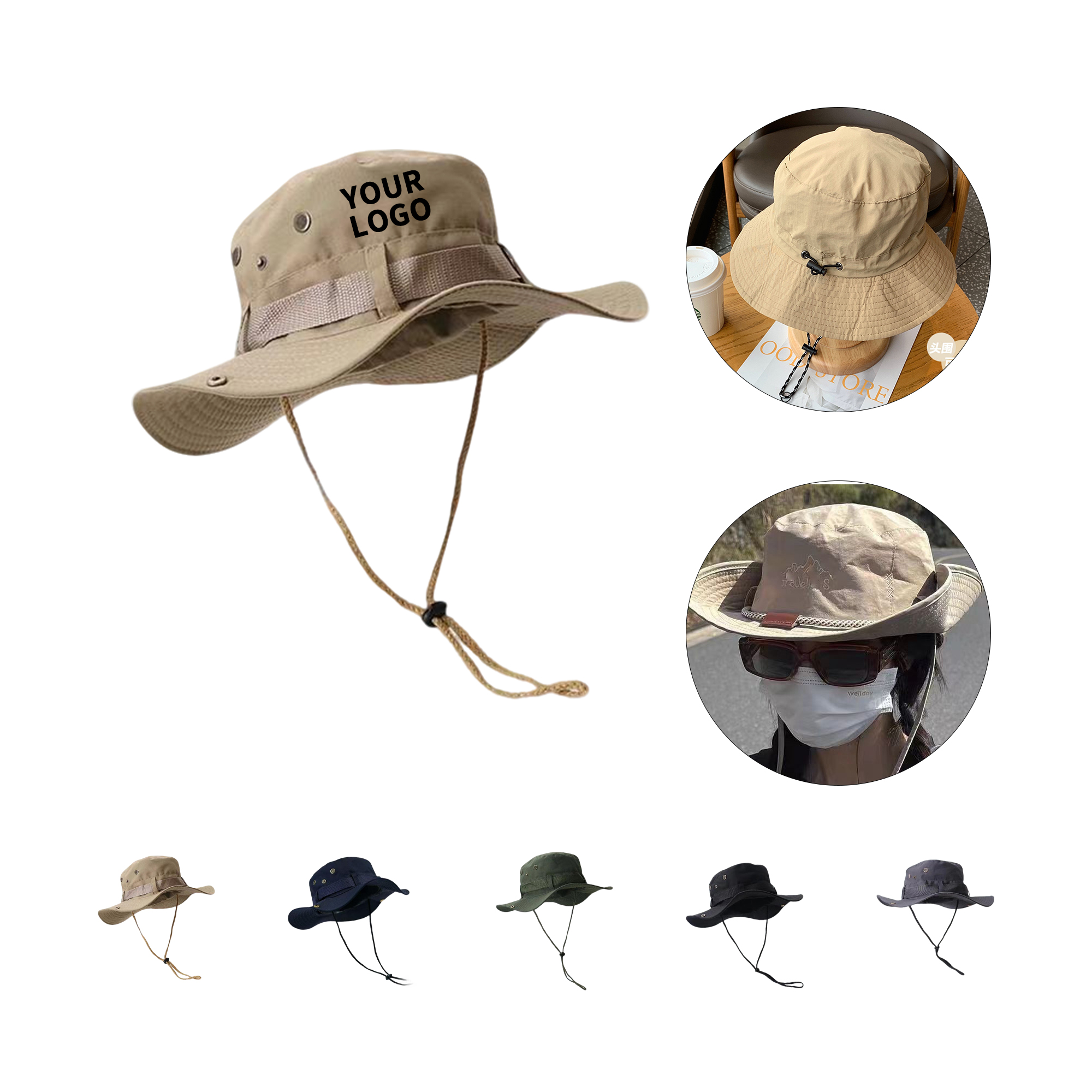 Wide Brim Bucket Hat Adjustable Fit With UV Protection 6