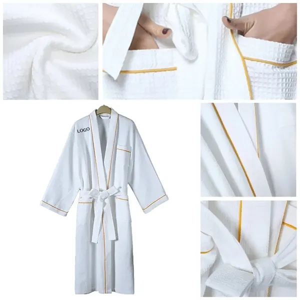 Cotton Waffle Knit with Lightweight Bath Soft Robe 4