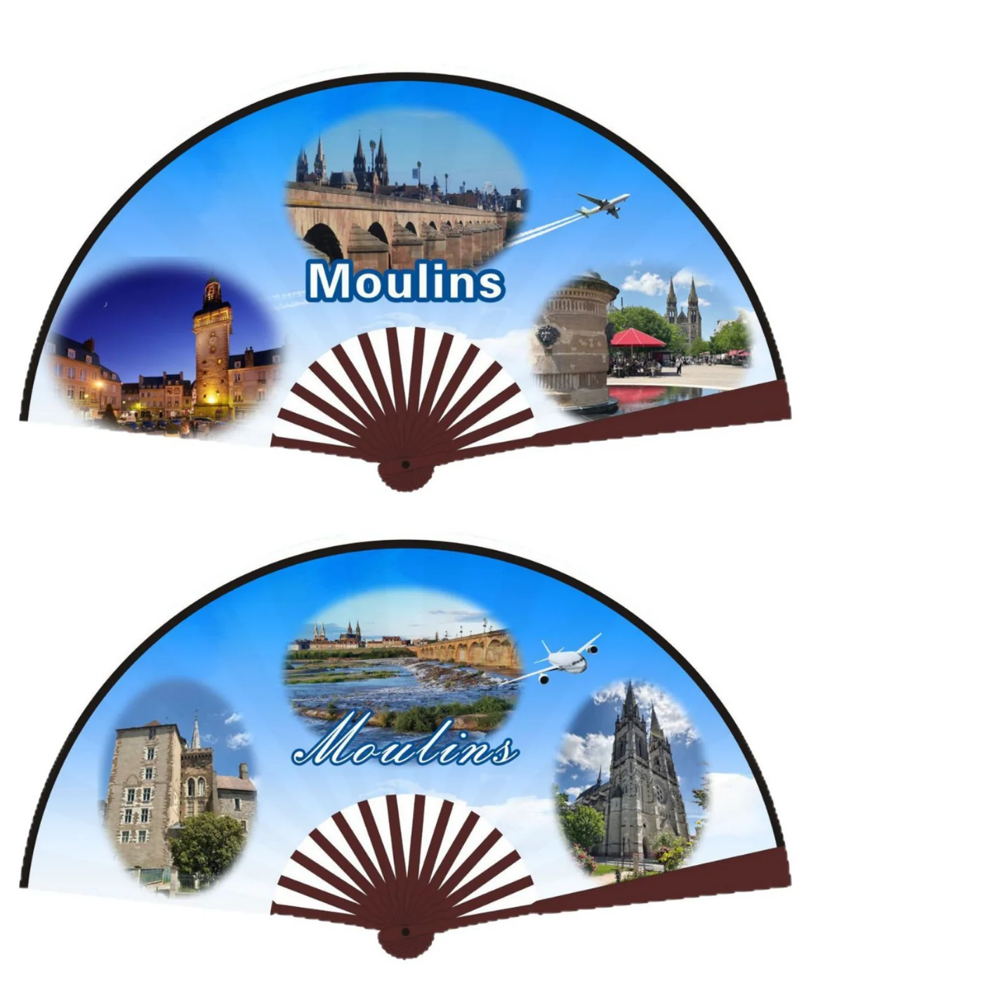 8 Inch Foldable Hand Fan Fabric Cloth Double Face Printed 3