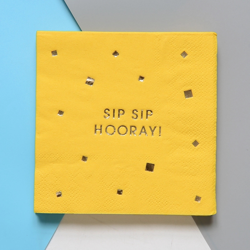 Custom Gold Dot Confetti Paper Napkins 6