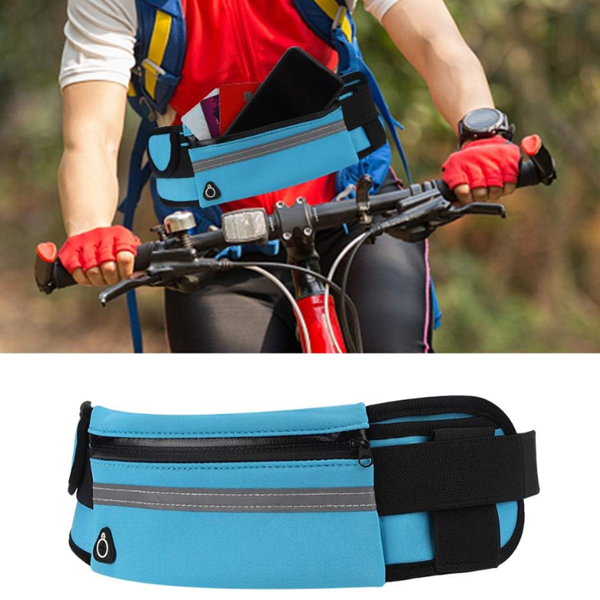 Running Waist Pack with Bottle Holder and Earphone Port 4
