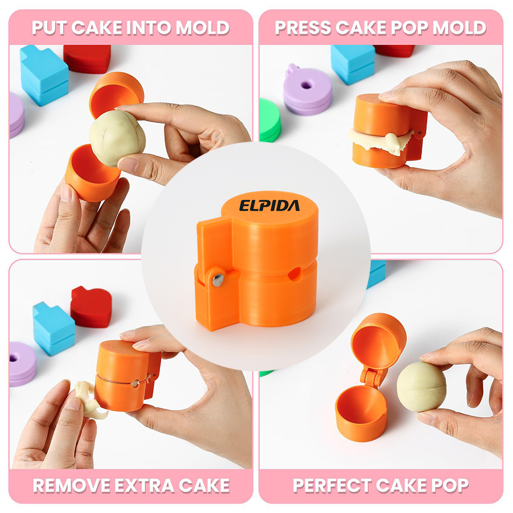 3D Printed Sphere Circle Cake Pop Cutter and Pusher 5