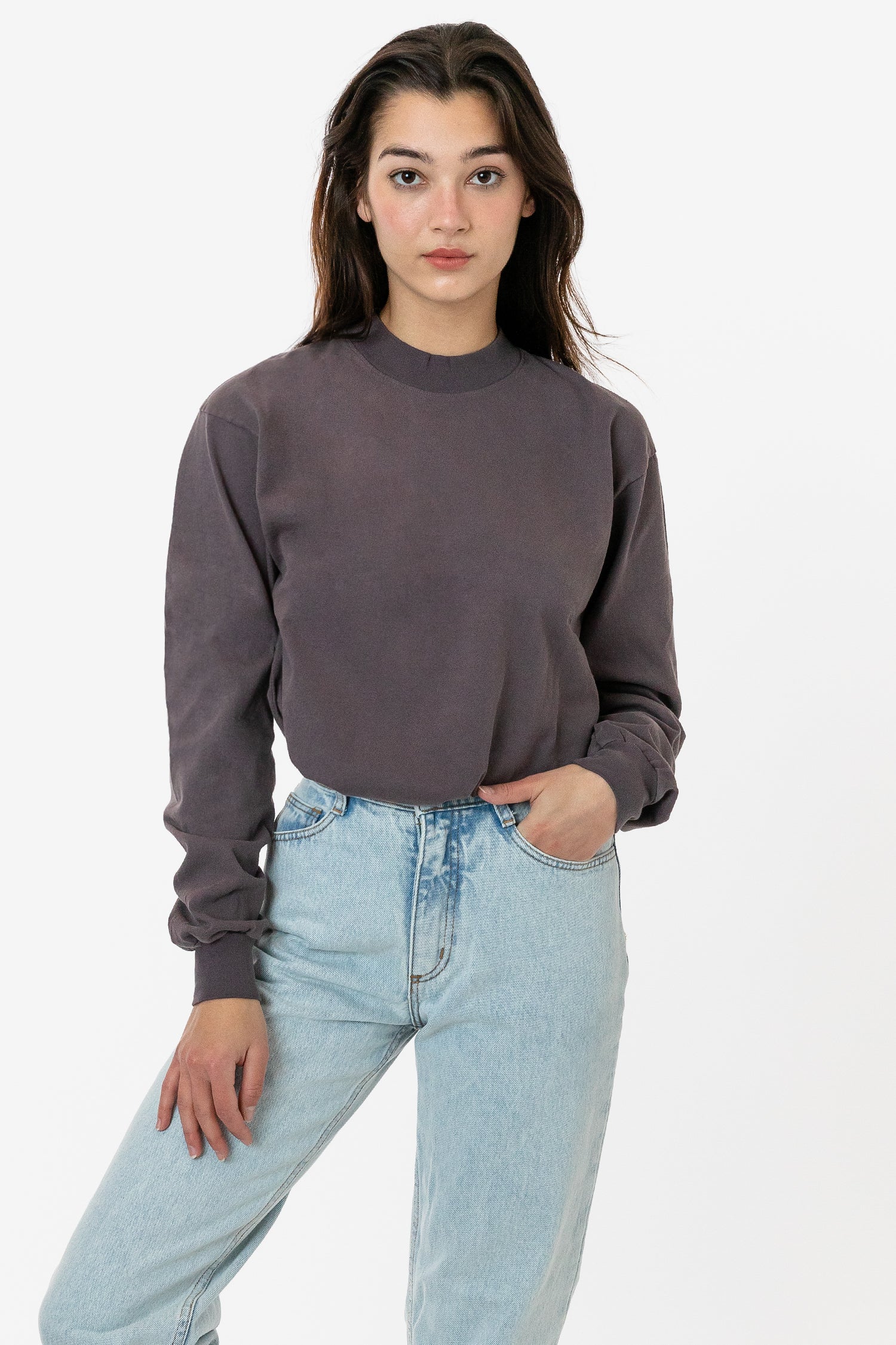 L/S MOCK NECK SHIRT 7.5OZ 15