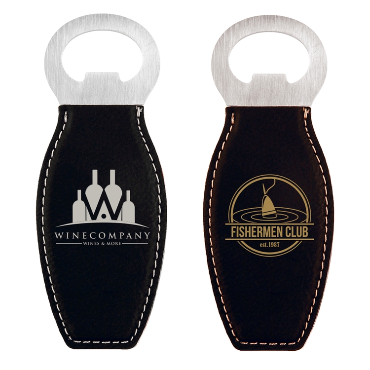 Ergonomic-Shape Leatherette Magnetic Bottle Opener 4